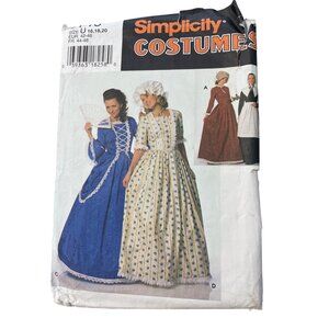 Simplicity 9713 Costumes Size 16-18-20 Petite Pattern Puritan Colonial CUT